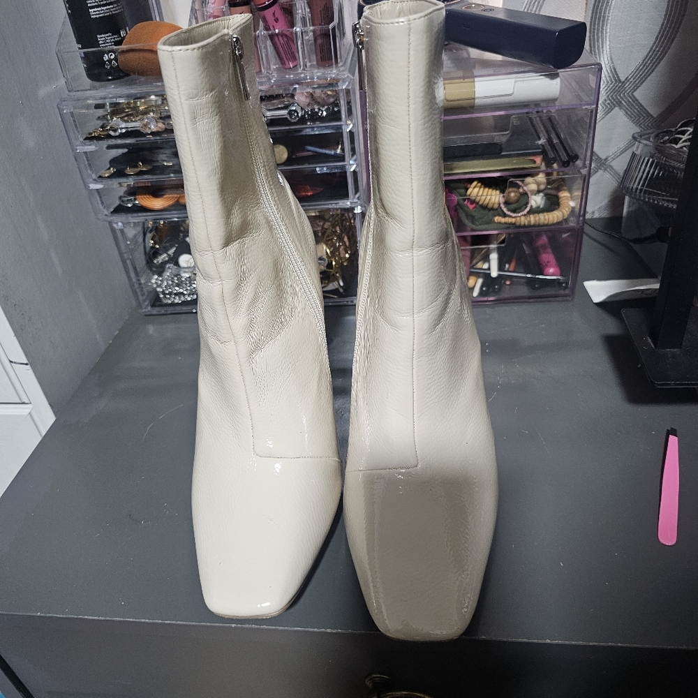 Elegant Cream Ankle Boots